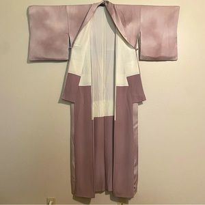 Vintage Lavender Japanese Silk Kimono
